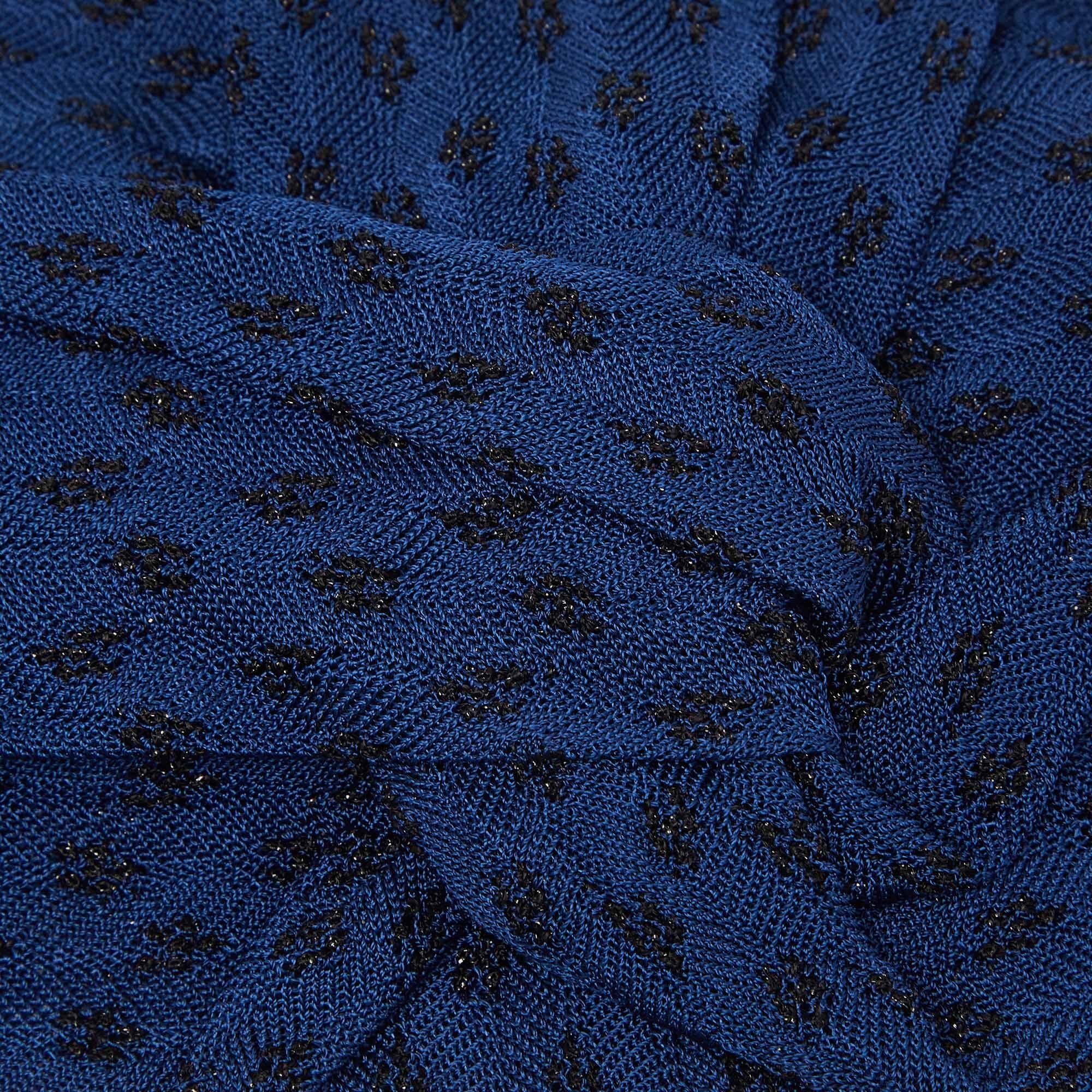 Women's Missoni Navy Blue Knit Wide Headband For Sale