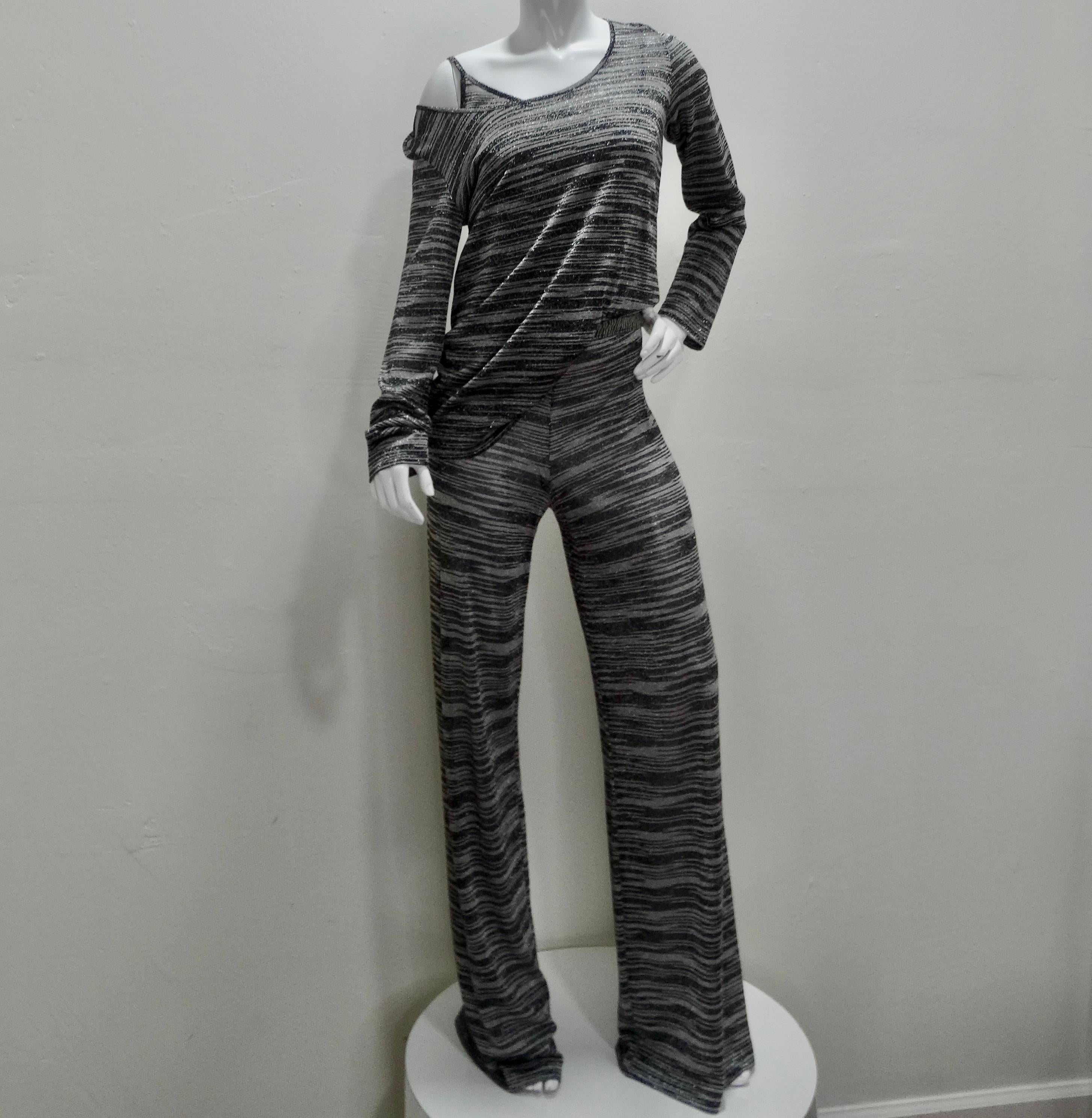 Missoni Neiman Marcus Silver and Black Three Piece Lounge Outfit Set For Sale 9