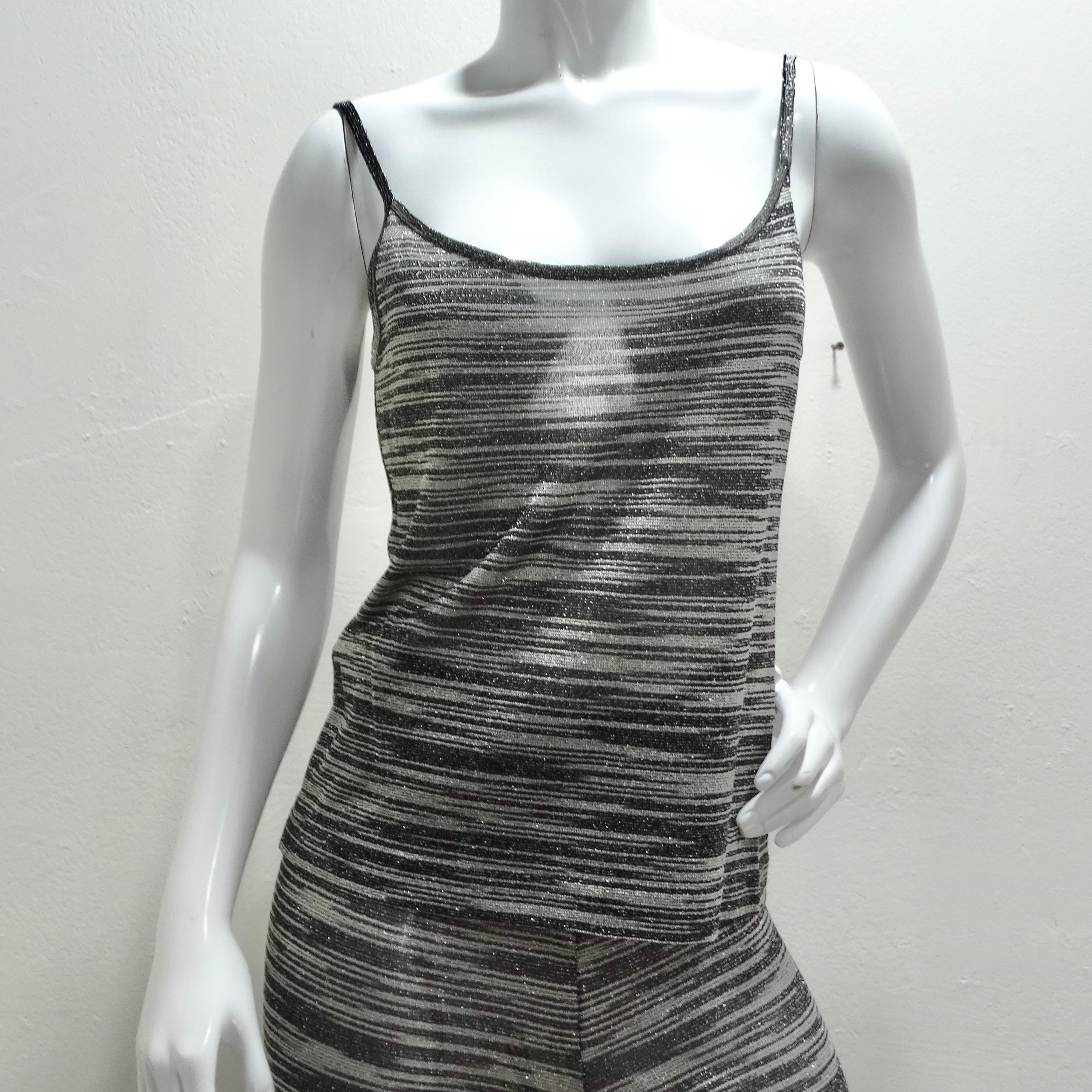 Missoni Neiman Marcus Silver and Black Three Piece Lounge Outfit Set In Excellent Condition For Sale In Scottsdale, AZ
