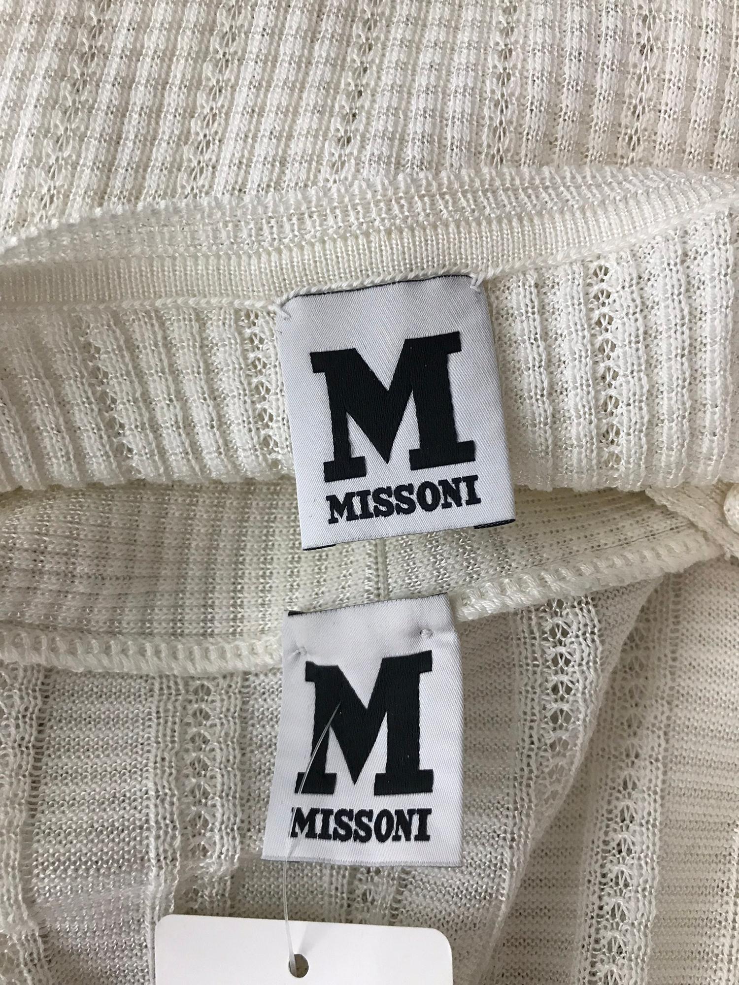 Missoni Off White Decorative Knit Sweater and Tank Twin Set For Sale 3