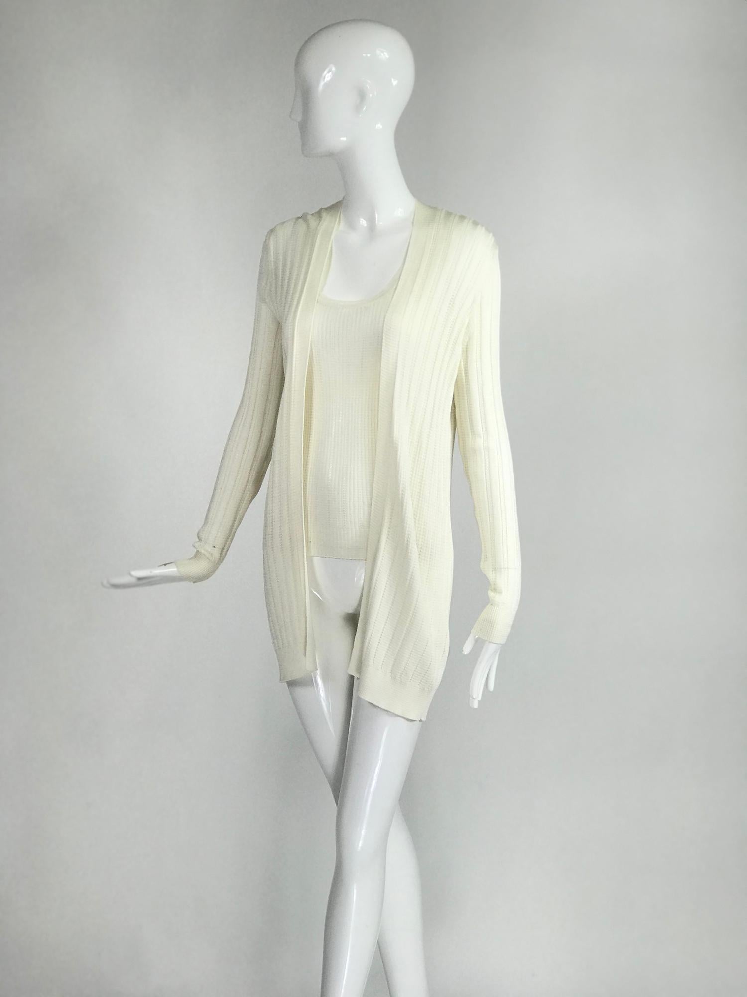 Women's Missoni Off White Decorative Knit Sweater and Tank Twin Set For Sale