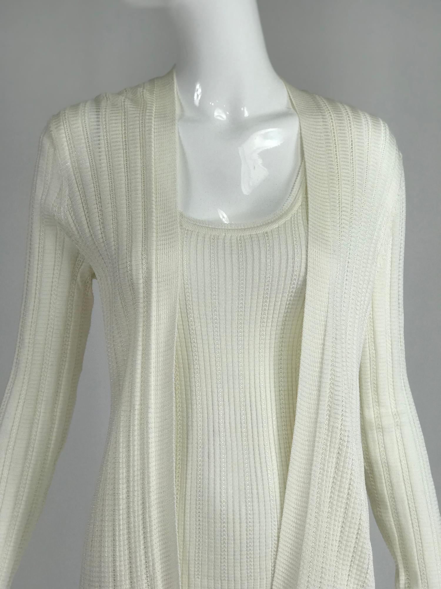 Missoni Off White Decorative Knit Sweater and Tank Twin Set For Sale 1