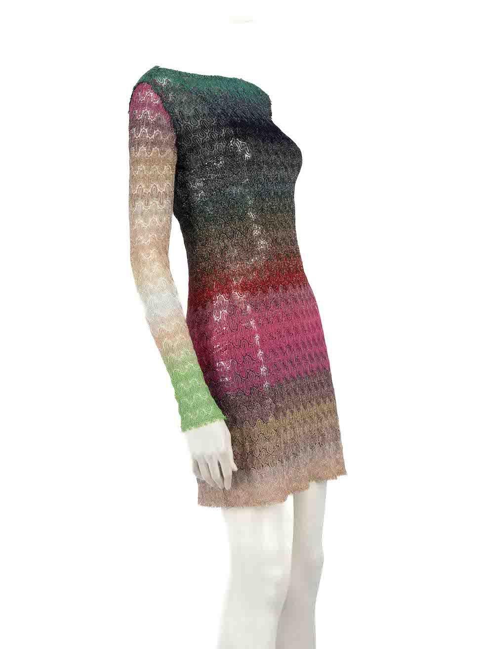 CONDITION is Very good. Minimal wear to dress is evident. Minimal wear to the cuffs and hems with some very light fraying of the knit seen on this used Missoni designer resale item.
 
 
 
 Details
 
 
 Multicolour
 
 Viscose
 
 Knit dress
 
 Long