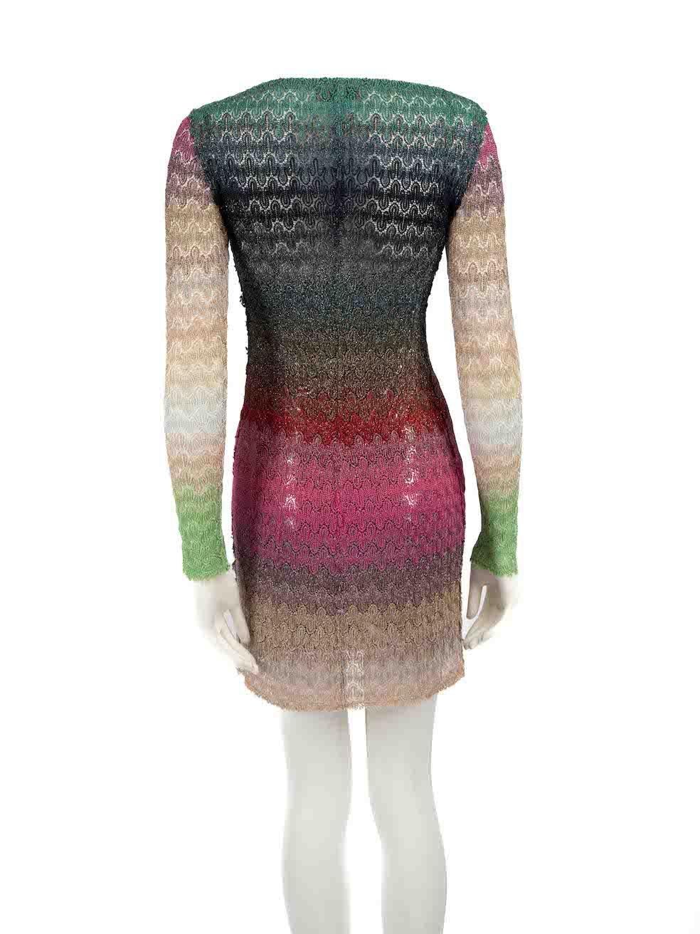 Missoni Ombré Glitter Knit Dress Size XS In Good Condition For Sale In London, GB
