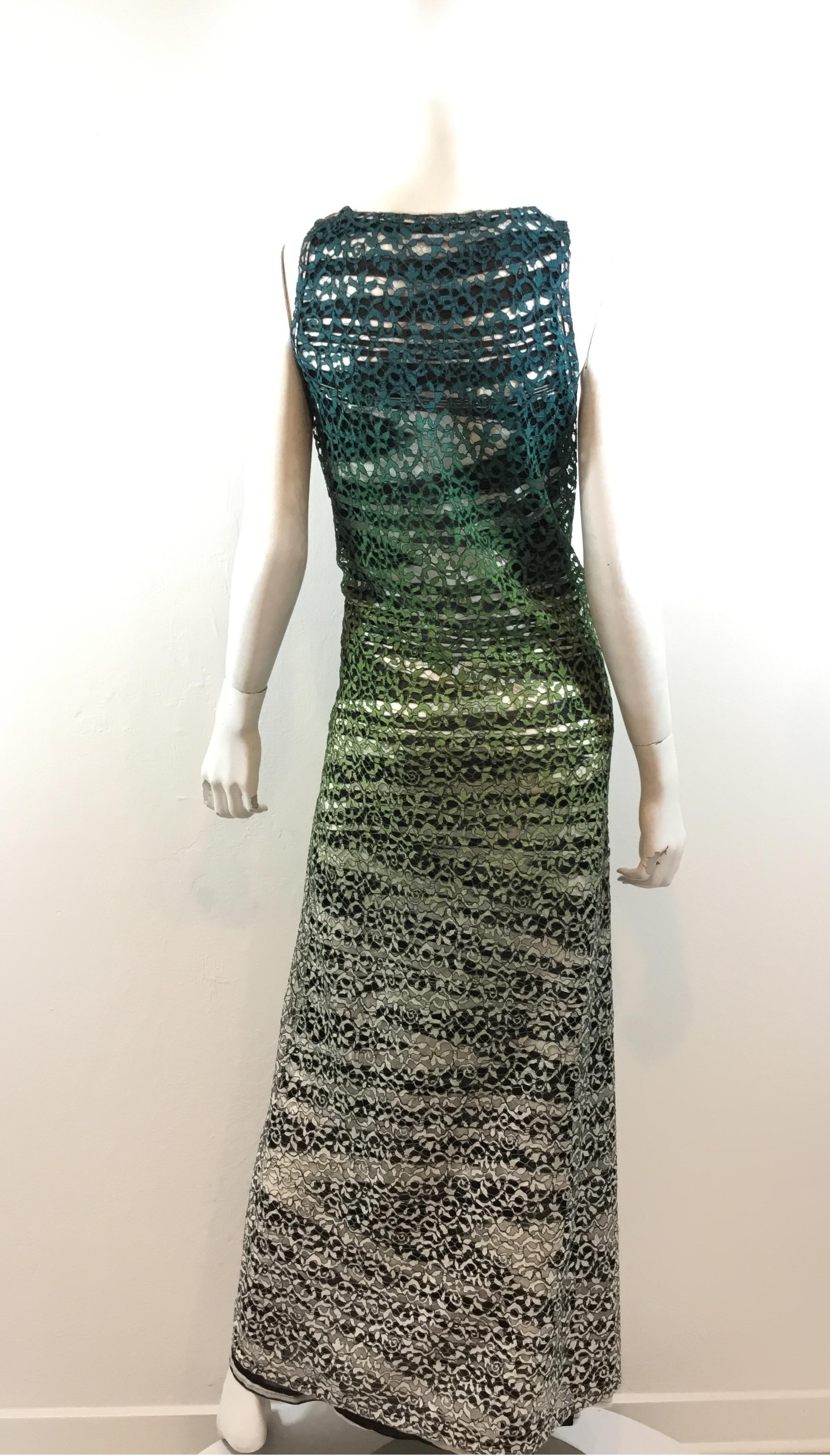 Missoni Ombre Gown with Lace Overlay Maxi Dress In Excellent Condition In Carmel, CA