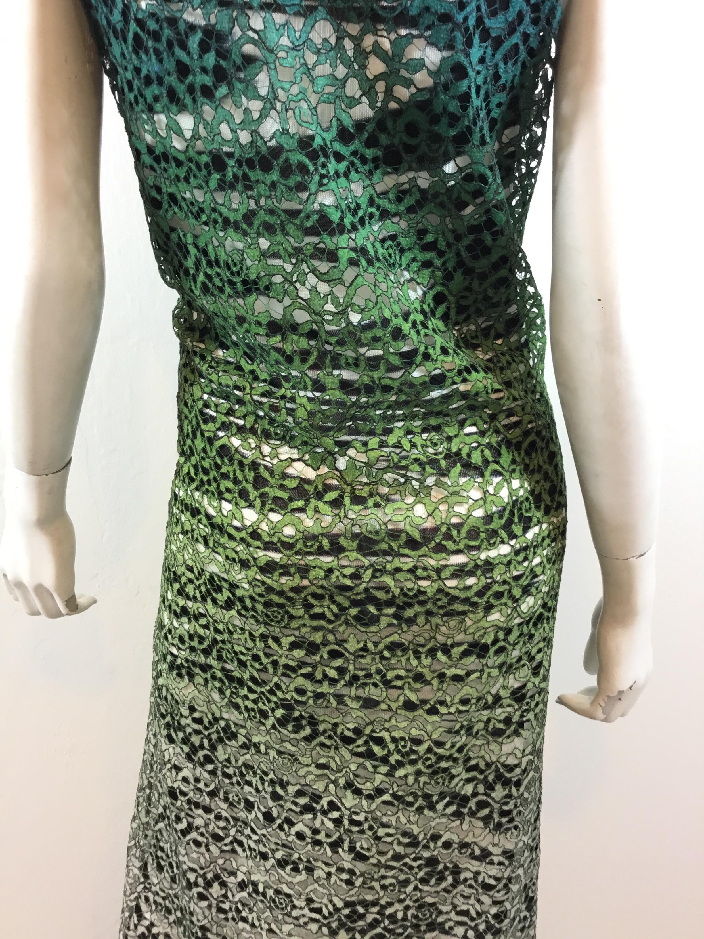 Women's Missoni Ombre Gown with Lace Overlay Maxi Dress