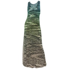 Missoni Ombre Gown with Lace Overlay Maxi Dress