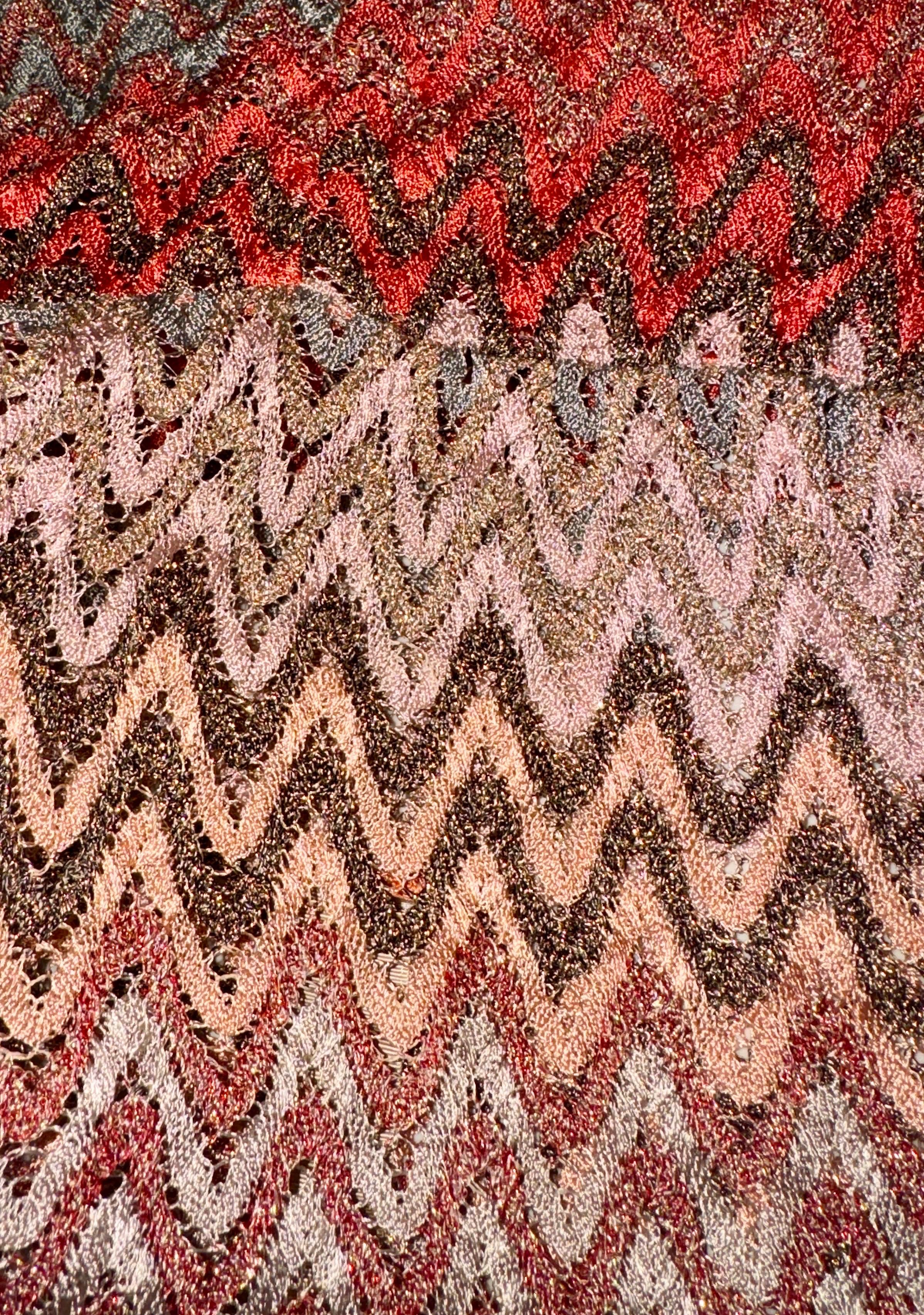 Brown MISSONI Ombre Metallic Crochet Knit Playsuit Romper Mini Jumpsuit Overall 40 For Sale