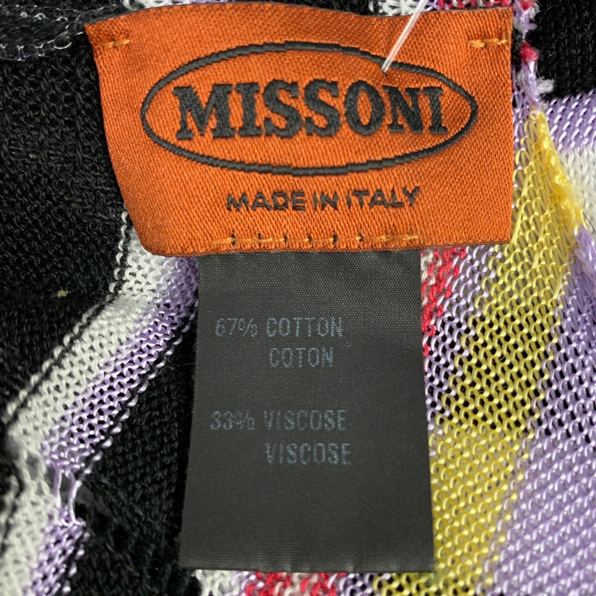 MISSONI One Size Multi Color Cotton Blend Zig Zag Shawl Casual Top (Top décontracté avec châle) Pour femmes en vente
