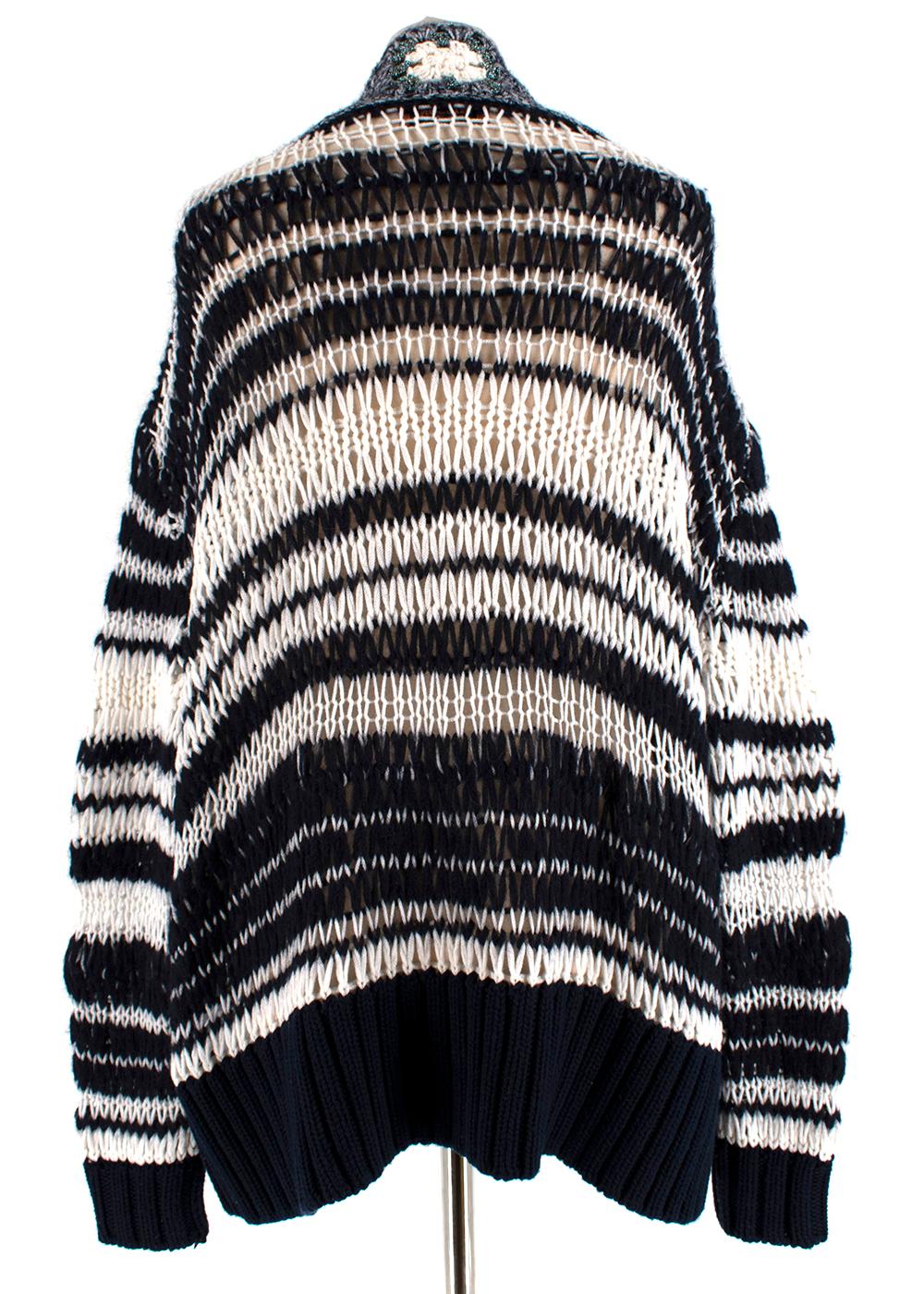 Black  Missoni Open Knit Wool Blend Cardigan - Size US4