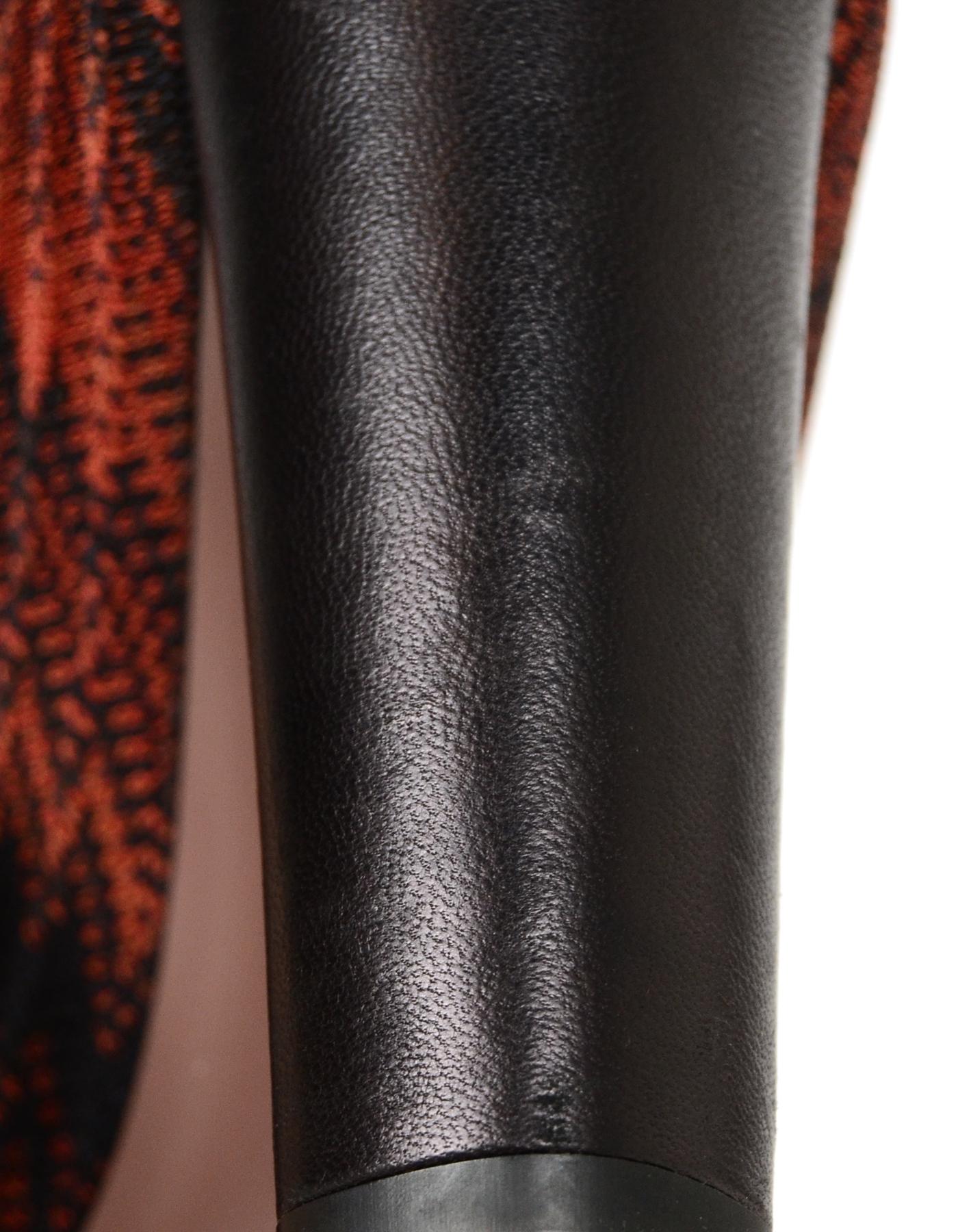 Missoni Orange/Black Knit/Leather Cap Toe Heels sz 39 2