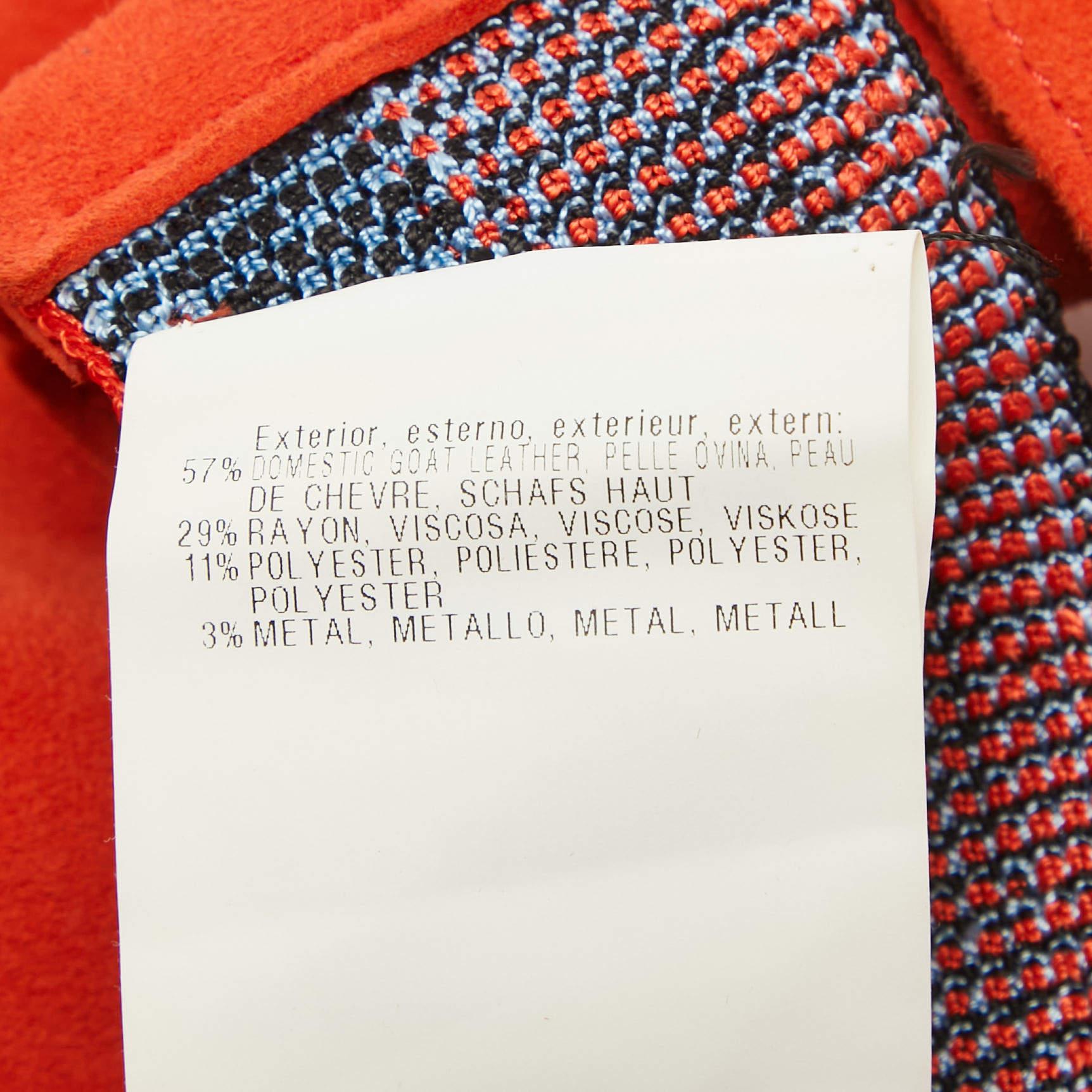 Missoni Orange/Blue Suede and Elastic Waist Belt S For Sale 1