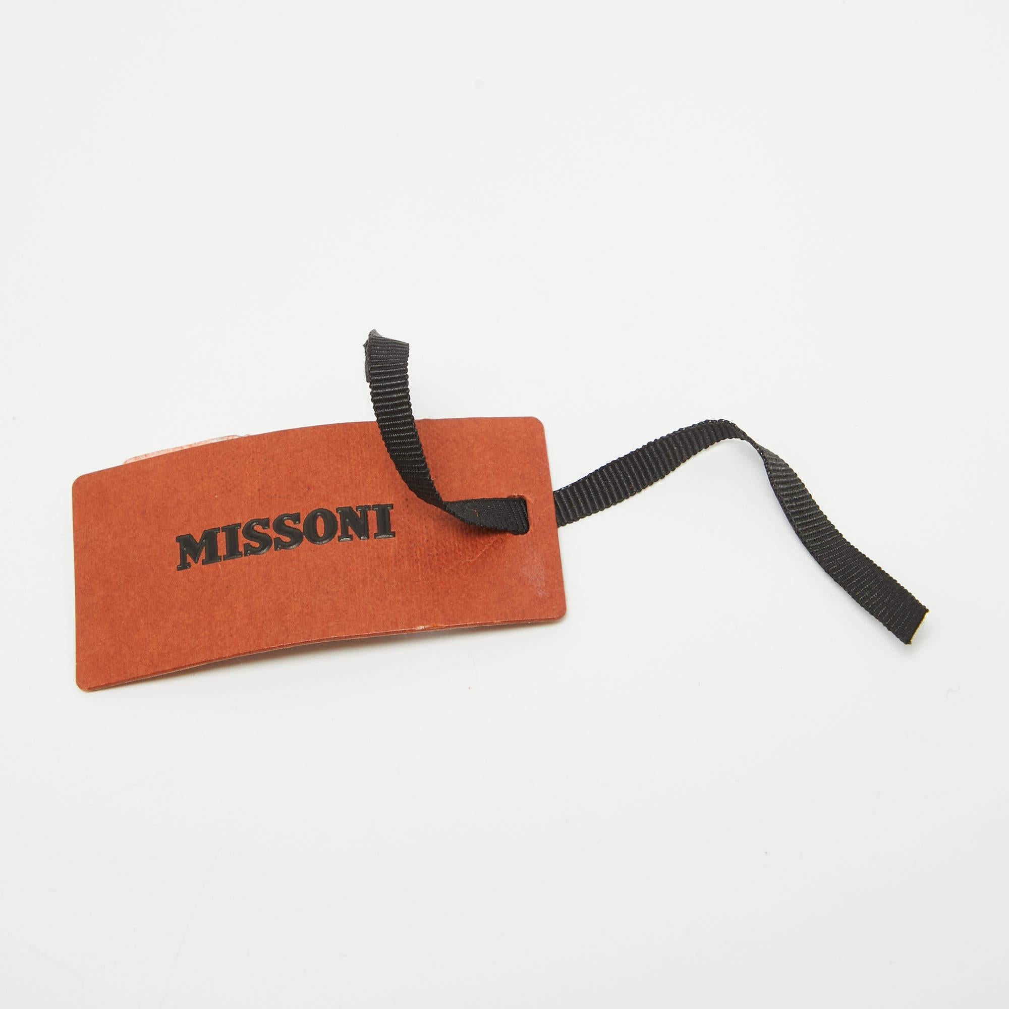 Missoni Orange/Blue Suede and Elastic Waist Belt S For Sale 2