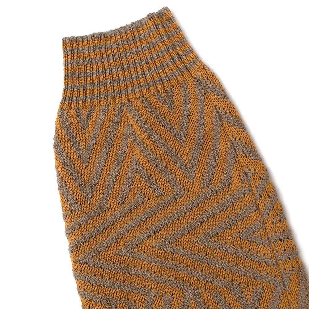 Missoni Orange/Grey Embroidered Knit V-Neck Jumper - Size US 14 For Sale 1