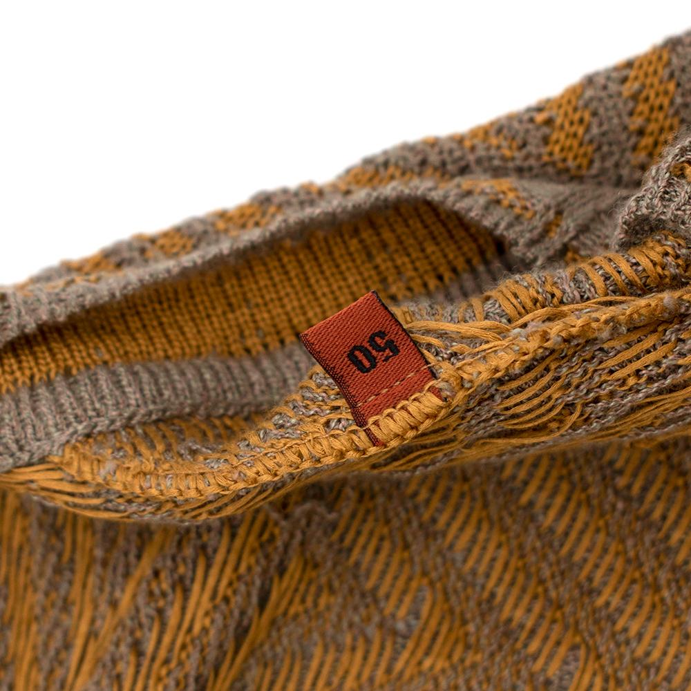 Missoni Orange/Grey Embroidered Knit V-Neck Jumper - Size US 14 For Sale 3