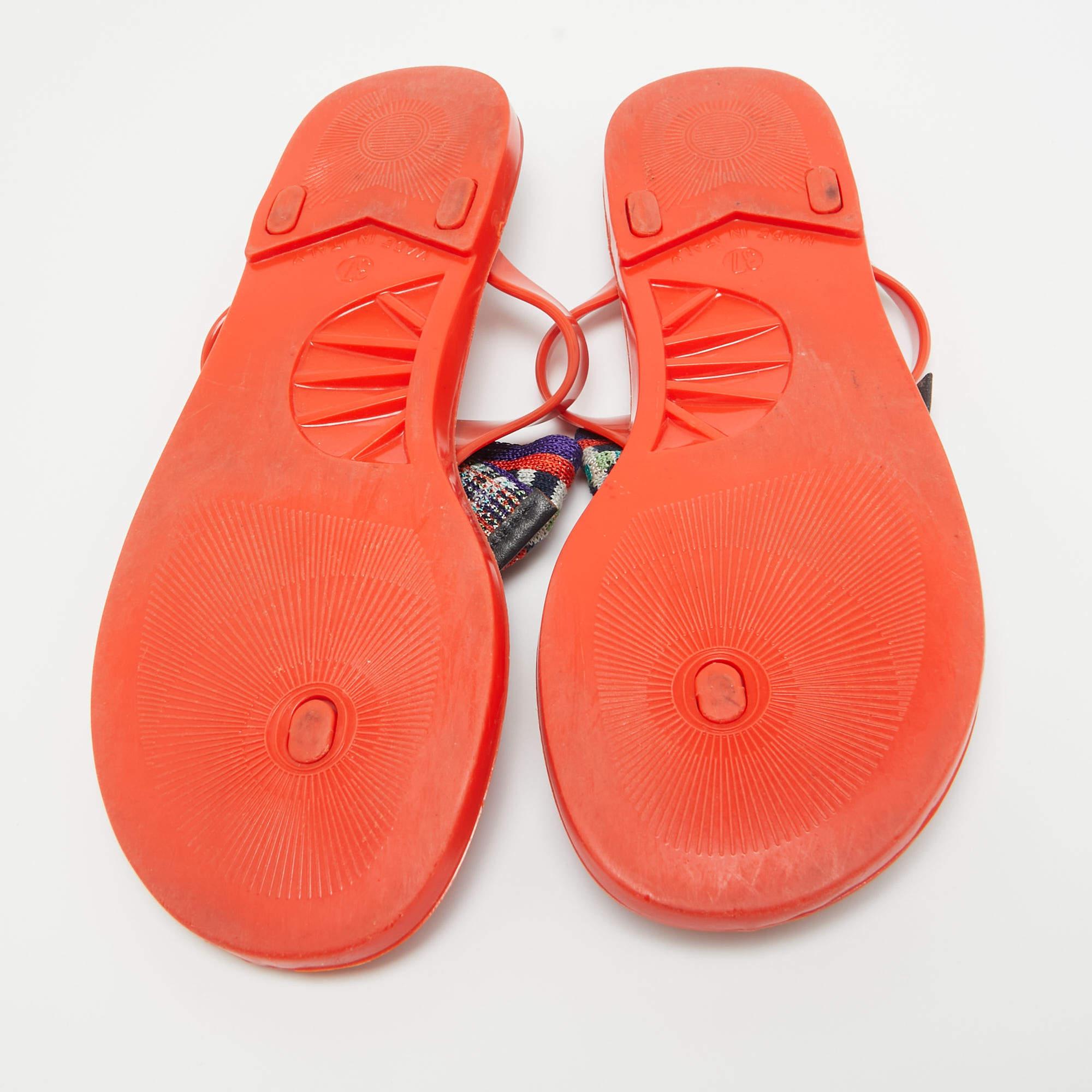 Missoni - Sandali piatti con fiocco di gelatina arancione - Taglia 37 1