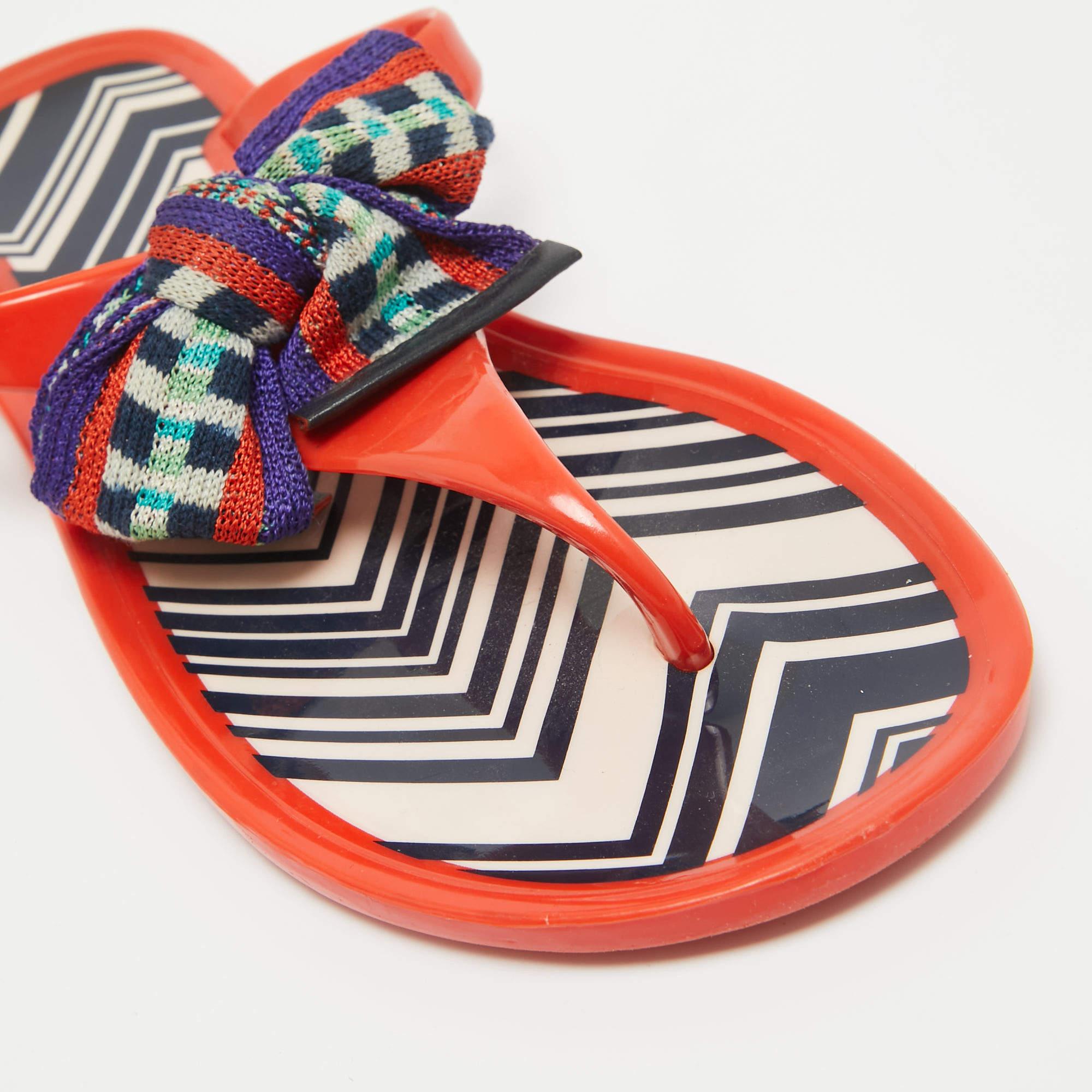 Missoni - Sandali piatti con fiocco di gelatina arancione - Taglia 37 2