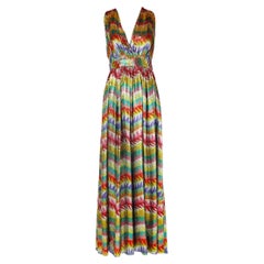 Missoni Orange Label Multicolored Metallic Lurex Evening Dress