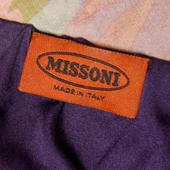 Missoni Orange Label Silk Chiffon Swirl Print + Knit Dress with Clear Sequins