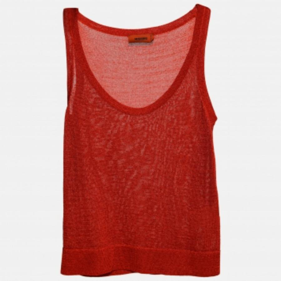Missoni - Haut sans manches en maille de lurex orange S en vente 3