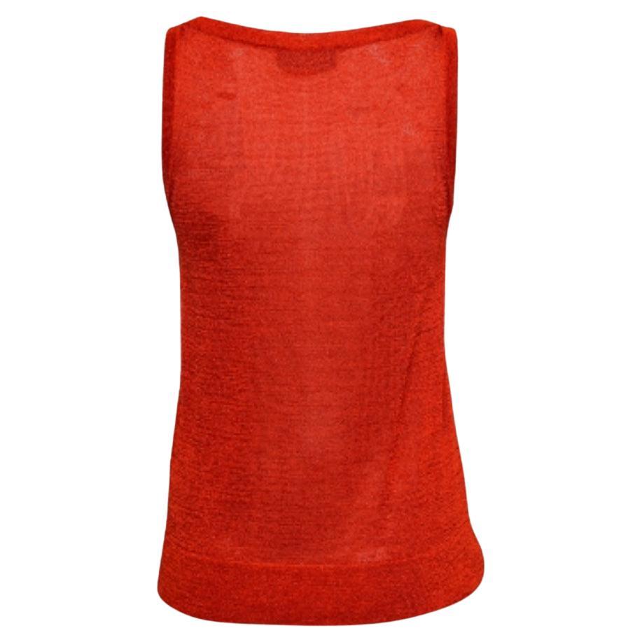 Missoni - Haut sans manches en maille de lurex orange S