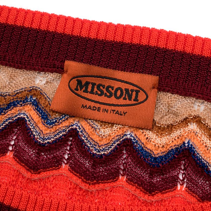 Pink Missoni Orange Multi-Knit Longline Jumper - Estimated Size S For Sale