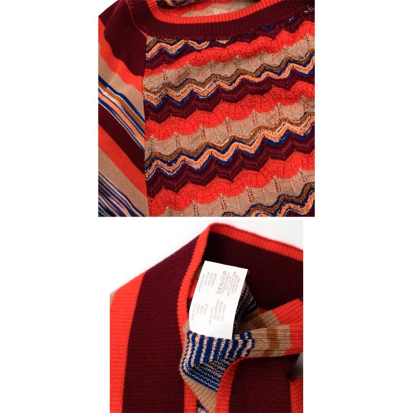 Missoni Orange Multi-Knit Longline Jumper - Estimated Size S For Sale 1