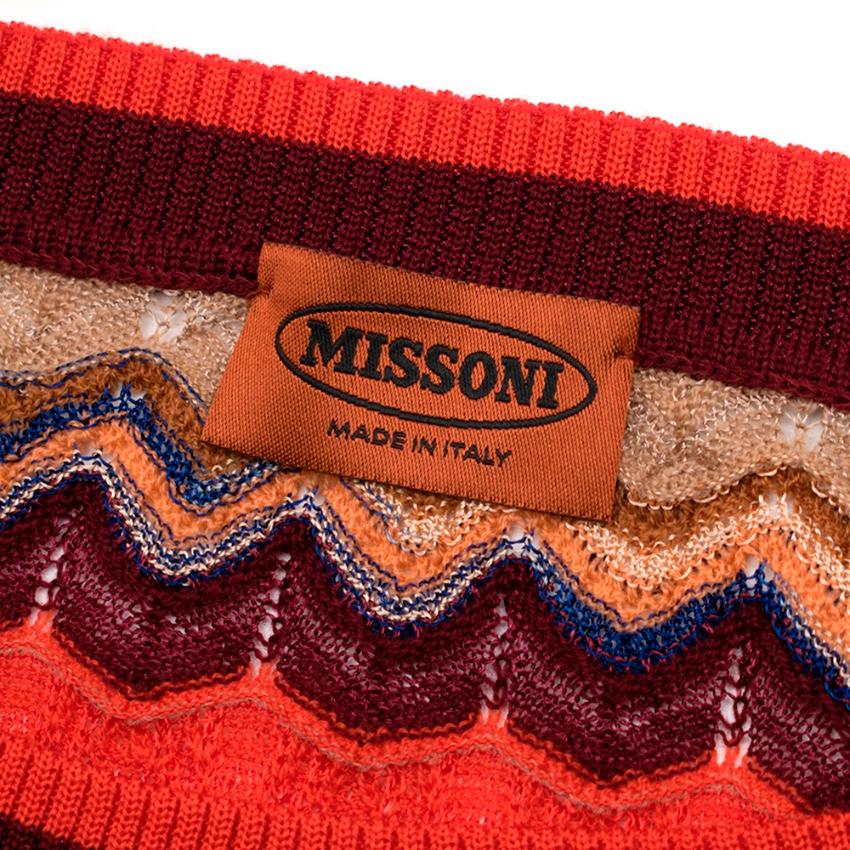 Missoni Orange Multi-Knit Longline Jumper - Estimated Size S In Excellent Condition For Sale In London, GB