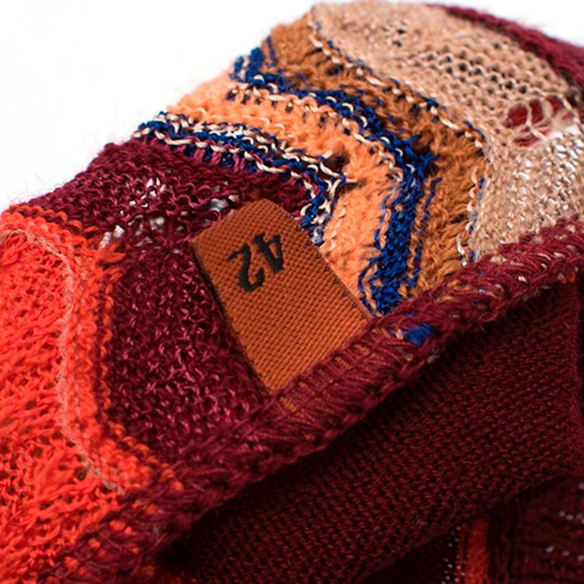 Women's Missoni Orange Multi-Knit Longline Jumper - Estimated Size S For Sale
