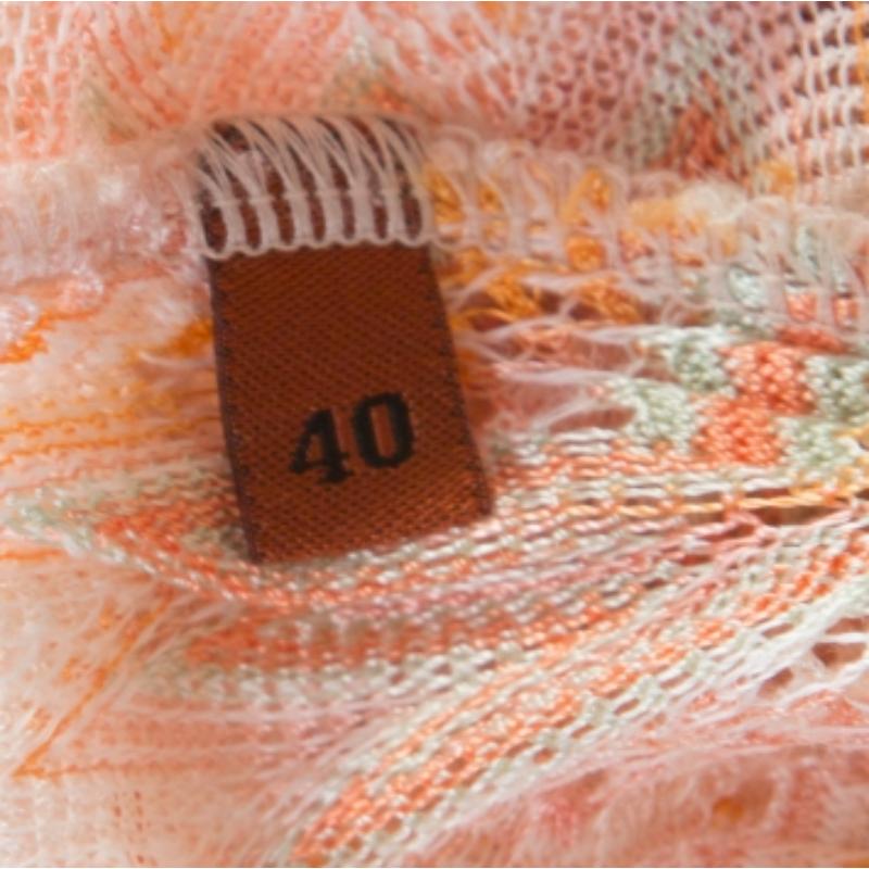 Orange gemustertes gestricktes Stretch-Strick-Tankkleid mit Pantoletten von Missoni S im Angebot 1