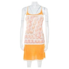 Missoni Orange Patterned Stretch Knit Paneled Tank Dress S