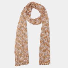 Missoni Orange/Pink Strukturierte Lurex-Strickstola