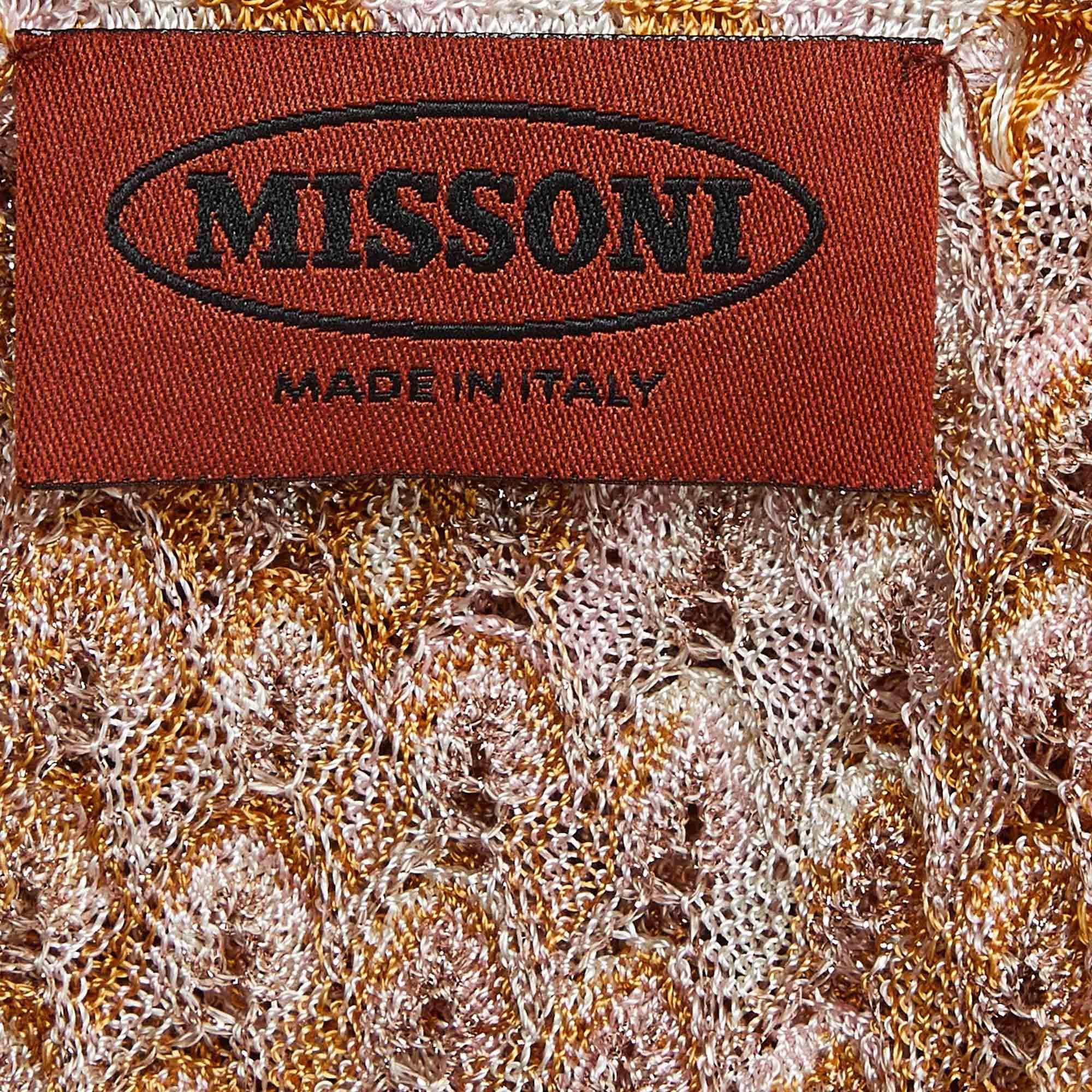 Stola in maglia lurex Missoni arancione/rosa In condizioni buone in vendita a Dubai, Al Qouz 2