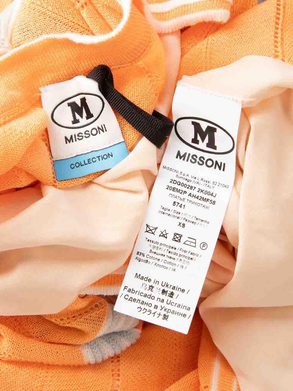 Missoni Orange Zigzag Pattern Dress Size XS For Sale 1