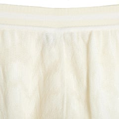 Missoni Pantalon Large Ecru FR38 Zigzag Intarsia Knit Wide Leg Pants UK10 US8