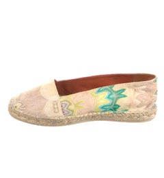 MISSONI Pastels Crochet Knit Canvas Espadrilles Flats Shoes 39