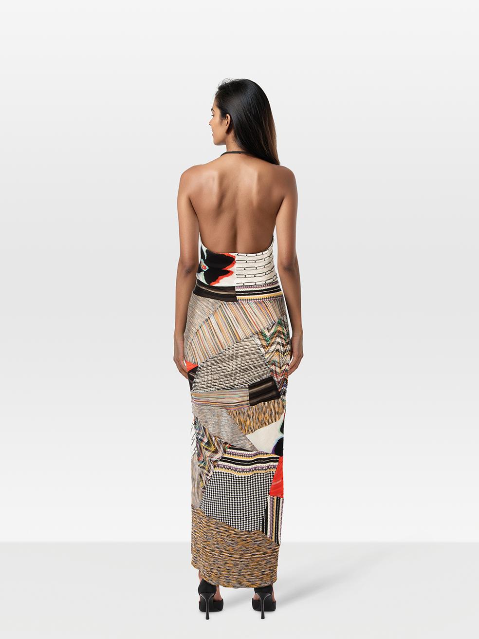 CONDITION is Very good. Minimal wear to the dress is evident. Pluck to the weave on the front towards the waist on this used Missoni designer resale item.
 
 Details
 
 
 Multicolour
 
 Viscose
 
 Dress
 
 Maxi
 
 Sheer neckline
 
 Stretchy
 
