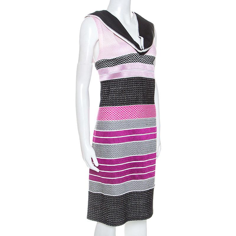 Gray Missoni Pink and Black Knit Sleeveless Dress M