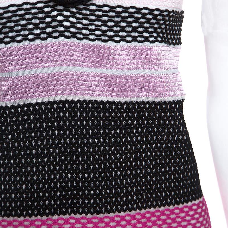 Women's Missoni Pink and Black Knit Sleeveless Dress M For Sale
