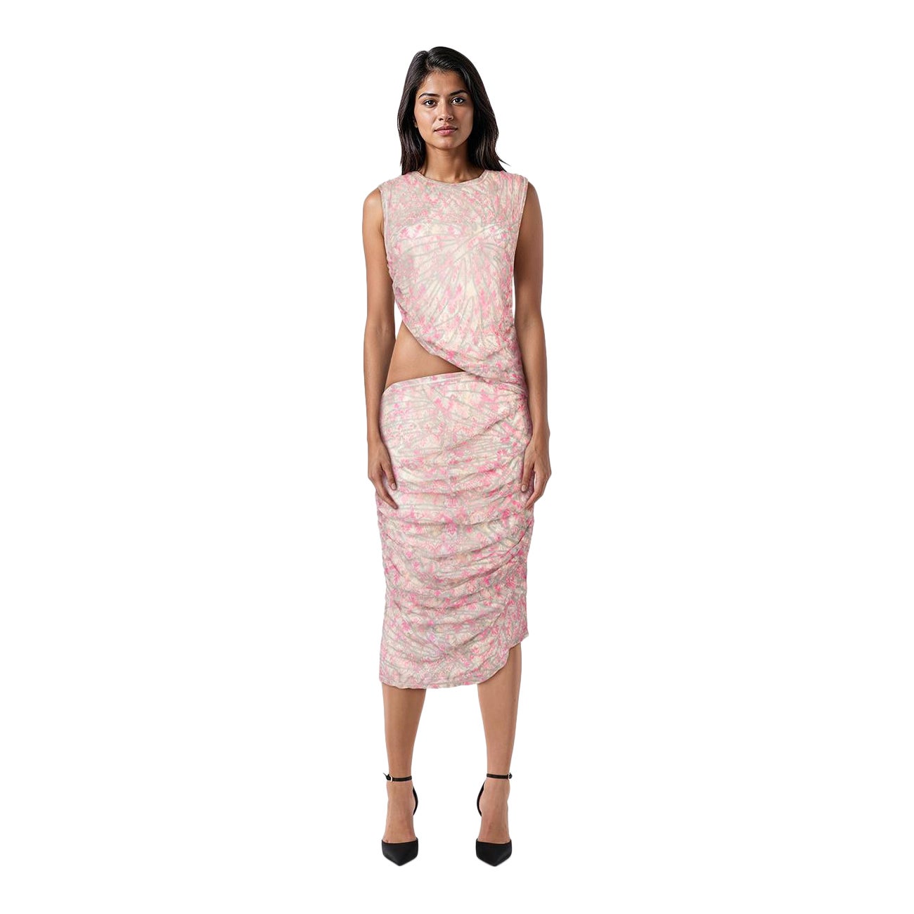Missoni Pink Asymmetrical Cut Out Dress Size L