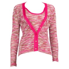 Missoni Pink Knit Cardigan & Top Set Size S