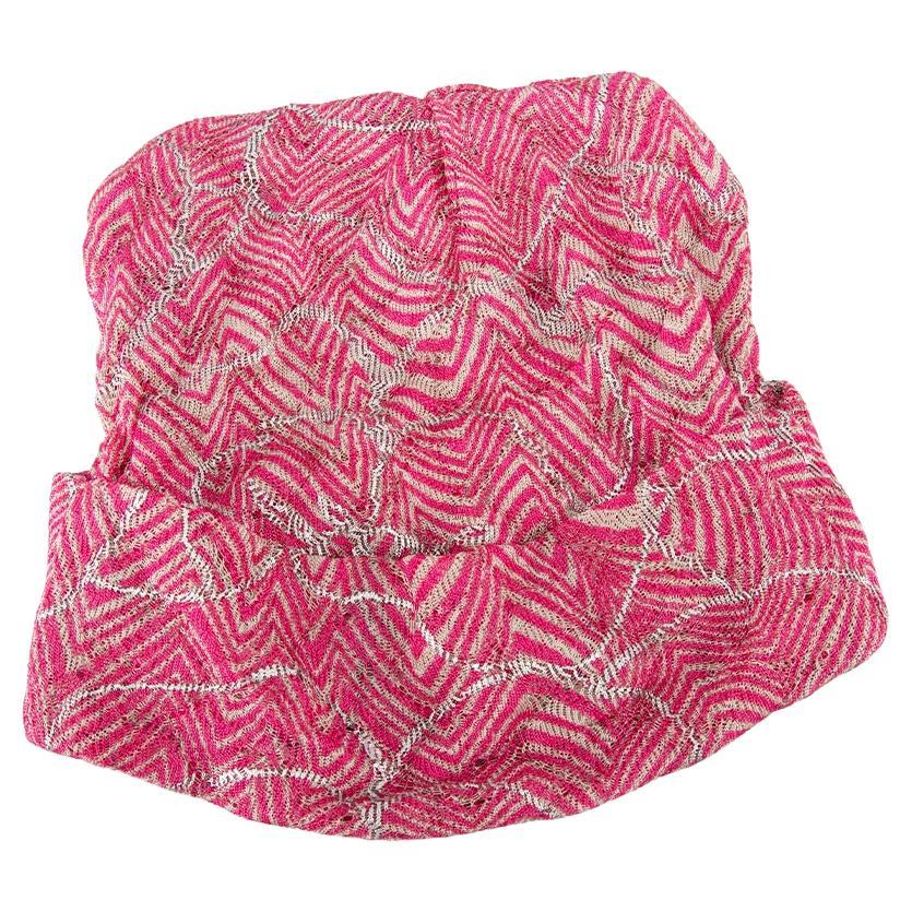 Missoni Pink Knitted Folded Edge Hat For Sale