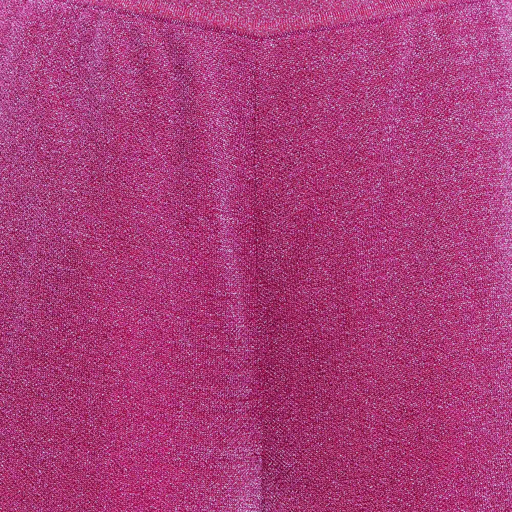 Rose Pantalon Palazzo Missoni rose en lurex tricoté M en vente