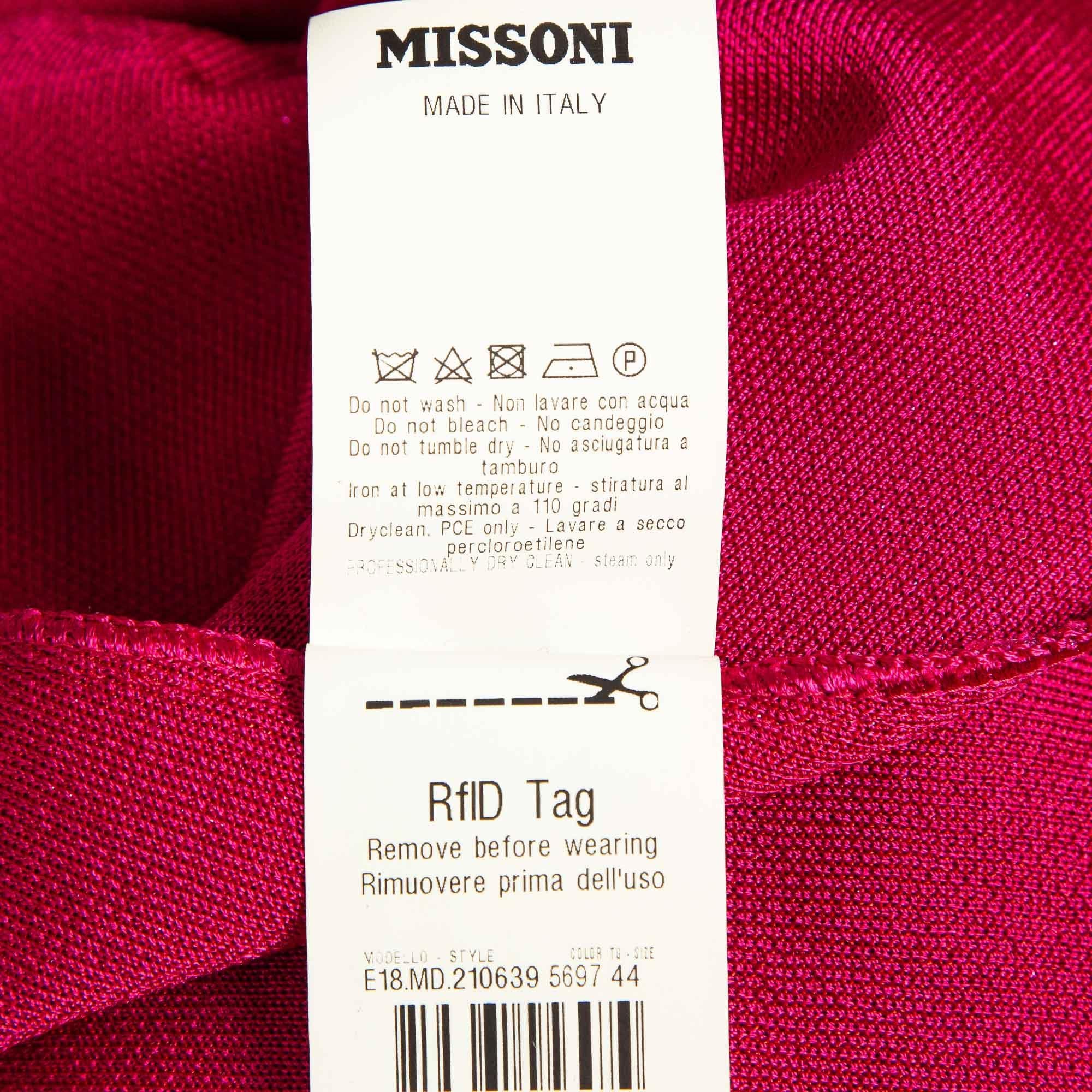 Pantalon Palazzo Missoni rose en lurex tricoté M Pour femmes en vente