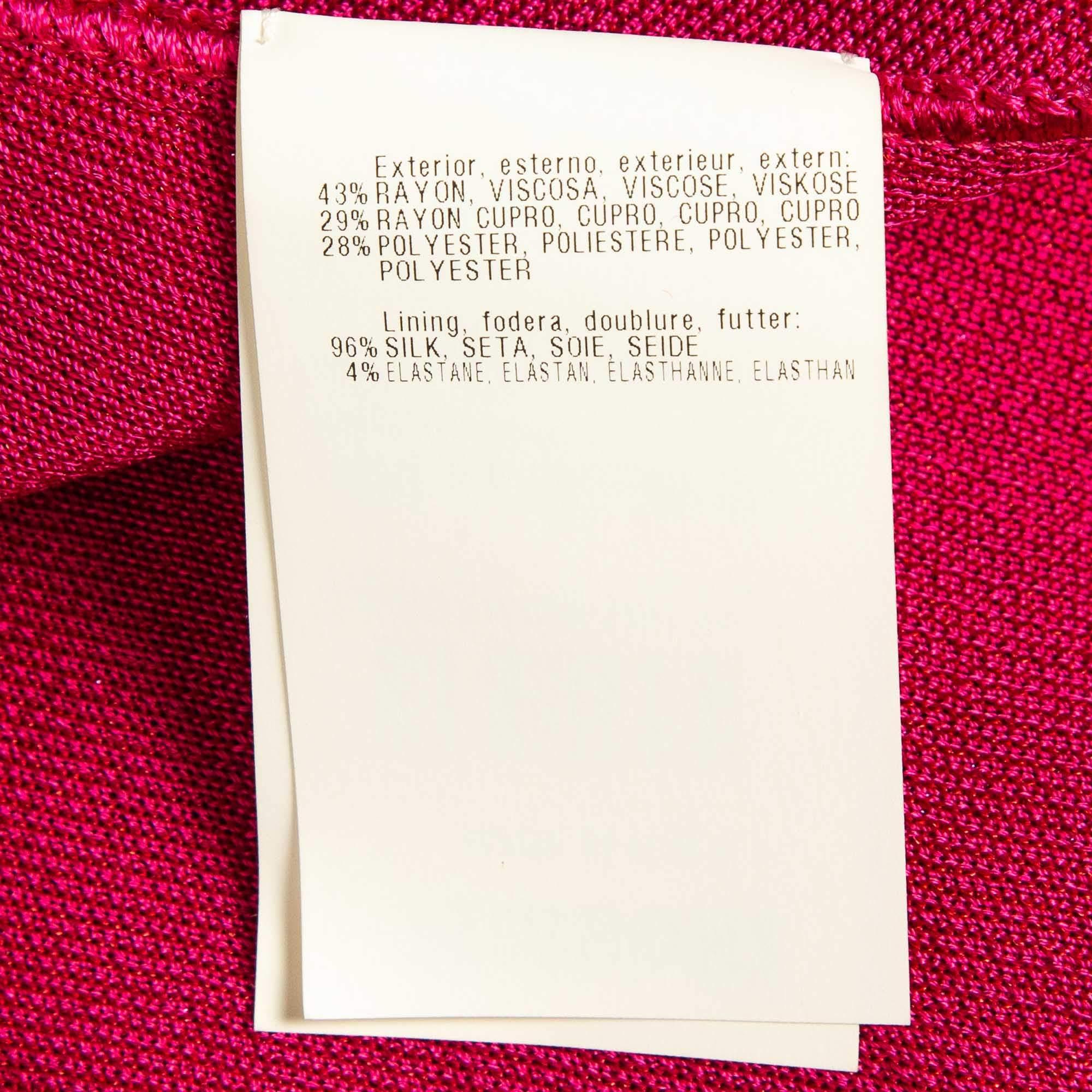 Pantalon Palazzo Missoni rose en lurex tricoté M en vente 1
