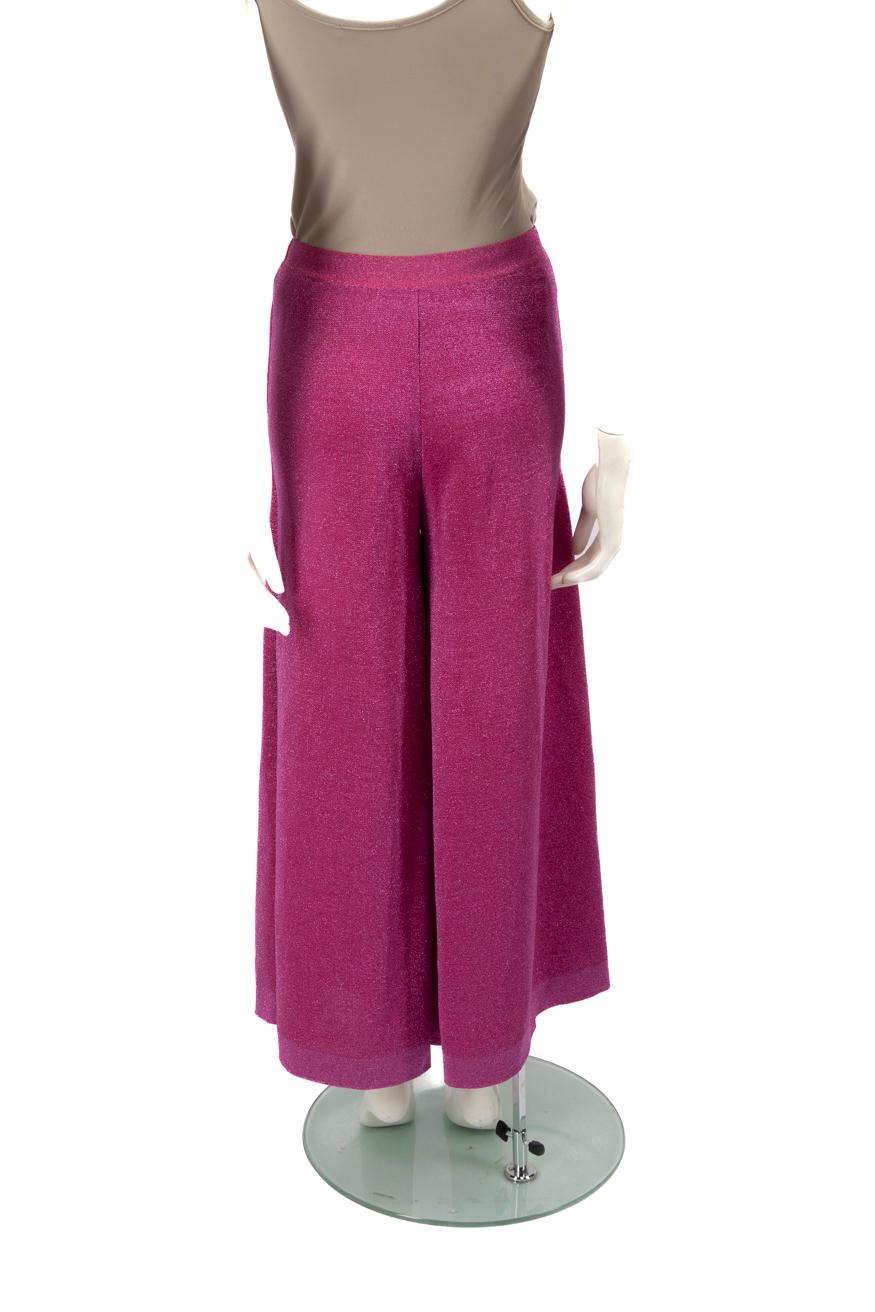 Rosa Pantaloni a gamba larga rosa metallizzati Missoni taglia XXS in vendita