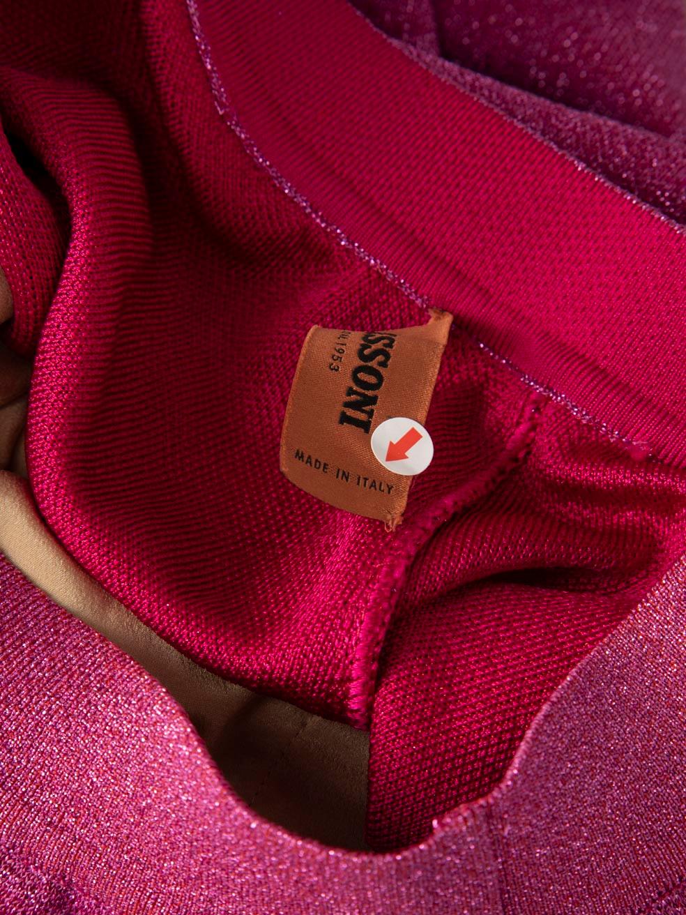 Donna Pantaloni a gamba larga rosa metallizzati Missoni taglia XXS in vendita