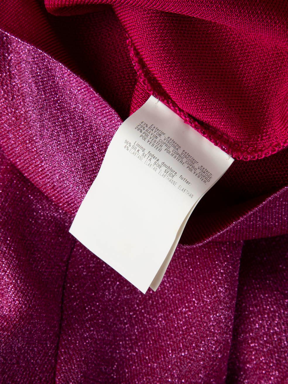 Pantaloni a gamba larga rosa metallizzati Missoni taglia XXS in vendita 2