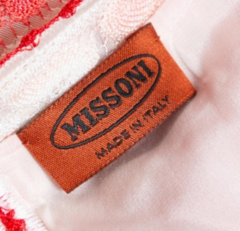 Donna Missoni Pink Patterned Knit Skater Dress US 10 in vendita