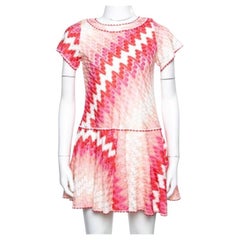 Missoni Pink Patterned Knit Skater Dress US 10